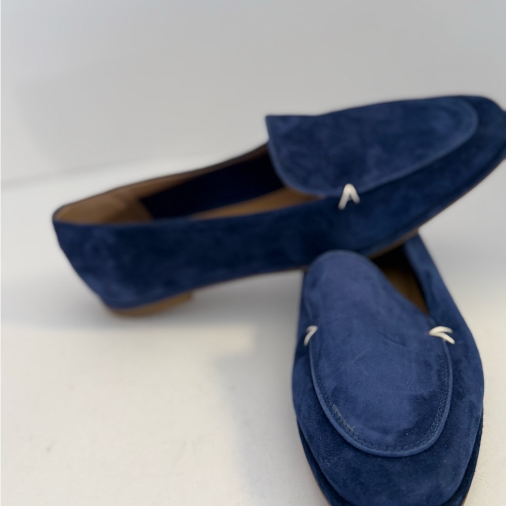 AEROSOLES Neo Navy Leather Slip On Loafers Women’s 7.5 - Picture 2 of 5